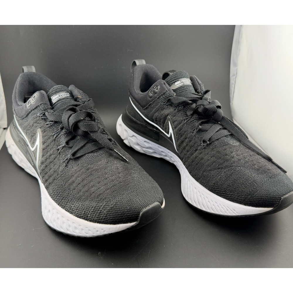 Nike React Infinity Run Flyknit 2-Black White Running Shoes, CT2423-002 Men 10.5